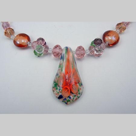 Achetez-le maintenant/perles/collier/verre & acrylique/45cm/1 pièce/A4, Fait main, Accessoires (pour femmes), collier, pendentif, foulard