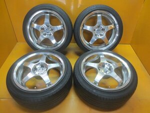 ☆スピスタ☆タイヤホイール エンケイ サーキュラー 深リム　ドリ車 RX7 スカイライン シルビア 215/45R17 8J +35 114.3-5 R17885 中古 17