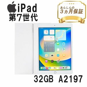 ipad Wi-Fiモデル 32GB A2197 第7世代 MW752J/A 10.2 インチ シルバー Apple 中古 本体 タブレット 安い 整備済み品 Bランク B2307N027