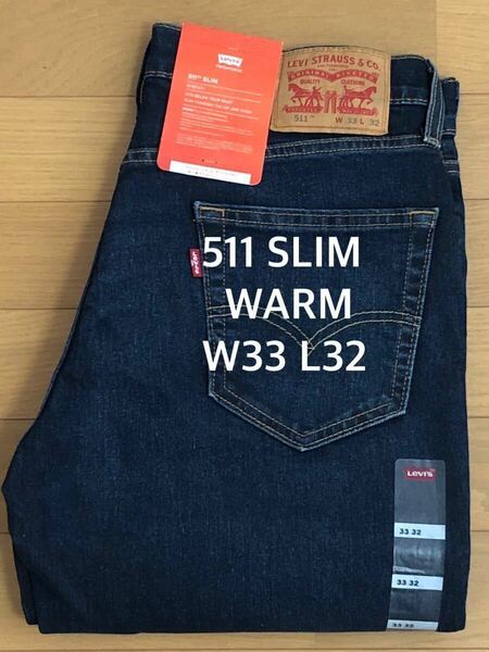 Levi's 511 SLIM FIT WARM DARK INDIGO W33 L32