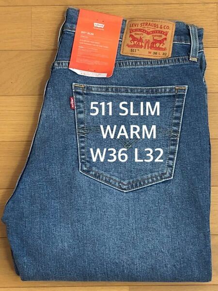 Levi's 511 SLIM FIT WARM MEDIUM INDIGO W36 L32