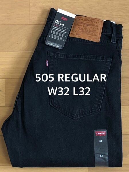 Levi's 505 REGULAR FIT BLACK W32 L32