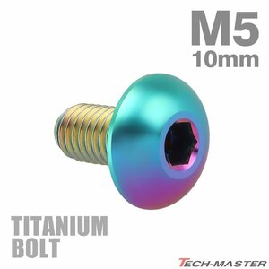 M5×10mm P0.8 64チタン合金 トラスヘッド 六角穴付き ボタンボルト 焼きチタンカラー ライトカラー 車/バイク/自転車 1個 JA586