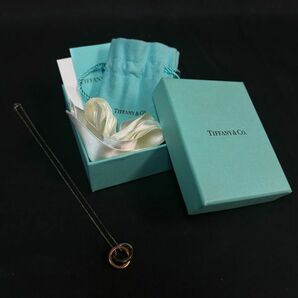 FDc255D06 TIFFANY＆Co. ティファニー AG925 1837 NY インターロッキングサークル ネックレス 箱付き 保存袋 巾着の画像1