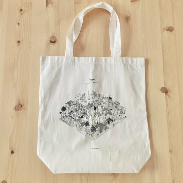 【美品】1LDK エコバッグ ショッパー ナチュラル トート ワンエルディーケー tote bag eco natural white アイボリー ivory