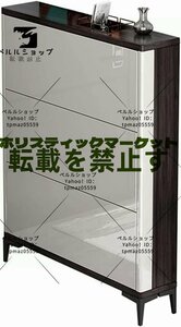 玄関収納靴箱 レトロな入口の下駄箱収納棚 靴棚靴の保管 3層の斜めの引き出し スリムなトレンディな大容量 60x24x120 cm