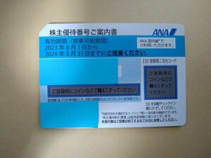 「番号通知のみ」ANA 全日空 株主優待券 1枚 有効期限2024年5月31日まで