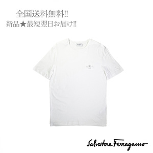 I941.. SALVATORE FERRAGAMO サルバトーレ フェラガモ Tシャツ ロゴ イタリア製 ★ ホワイト