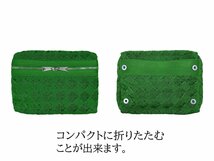 J247.. BOTTEGA VENETA ボッテガ ヴェネタ トートバッグ ポーチ 2WAY ナイロン 折りたたみ イタリア製 ★ 3720 GRASS_画像4