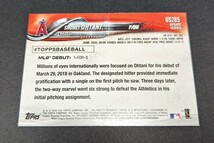 2018 TOPPS UPDATE SERIES #US285 SHOHEI OHTANI RC 大谷翔平 ルーキーカード （カードに若干のダメージあり）_画像2