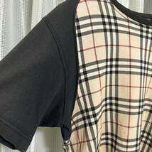 人気★ BURBERRY BLACK LABEL バーバリーブラックレーベル 半袖 Tシャツ ノバチェック ベージュ ブラック カットソー_画像4