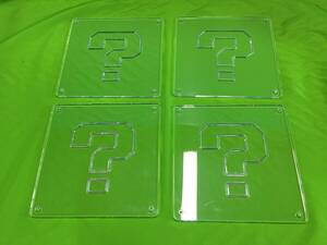  used arcade Capcom New Super Mario Brothers Wii coin world is tena block acrylic fiber panel 4 pieces set (0427)