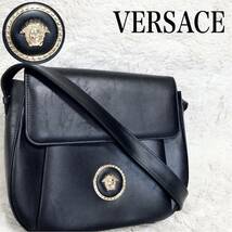 希少 VERSACE メデューサ オールレザー ショルダーバッグ サンバースト_画像1