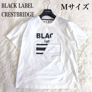 極美品 BLACK LABEL CRESTBRIDGE 半袖Tシャツ 立体ロゴ ブラックレーベルクレストブリッジ