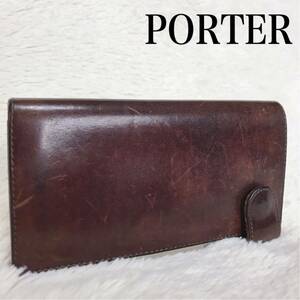  rare PORTER 925 WALLET Vintage long wallet all leather Brown Porter 