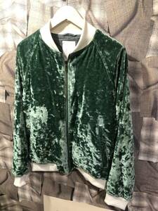 1円 ★ whowhat フーワット ★ BEAMS 取り扱い ★ VELVET BLOUSON ブルゾン サイズS グリーン　FK