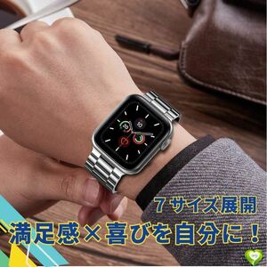 【満足感×喜びを自分に！】Apple Watch バンド アップルウォッチ シルバー Ultra 2/Ultra/9/8/7/SE2/6/SE/5/4/3/2/1対応 個性的 お洒落