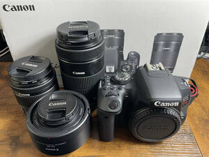 【中古品】Canon EOS kiss X9i & 50mm f1.8 STM & α (バッテリー, レンズフィルター) セット 通電動作確認済み 箱付 取扱説明書付