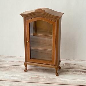  miniature furniture cabinet ( Brown ) display shelf bookcase doll house cat pair retro 