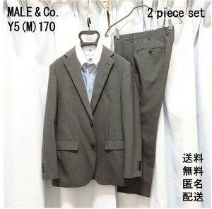 MALE&Co. タカキュー【Y5／170】スーツ上下【ビジネス】フォーマル2点【就活 リクルート】セットアップ【セレモニー】送料無料 匿名配送