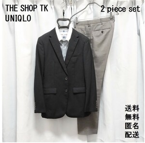 THE SHOP TK ザ ショップ ティーケー【M】UNIQLO ユニクロ【ビジネス 上下セット】ジャケット&スラックス【ジャケパン】送料無料 匿名配送