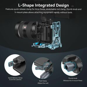 SmallRig V マウント バッテリープレート Vロック クイックリリース Arca-Swiss用 1/4-20 スレッド L 型コンパクト DSLR カメラ対応 三脚の画像2