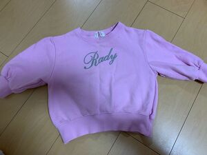 ちびrady ロゴトレーナー　ピンク　XS85 裏起毛