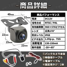  パナソニック バックカメラ リアカメラ pana ストラーダ カロッツェリア パイオニア avic 楽ナビ 後方 セット 車載 モニター 後付け 汎用_画像3