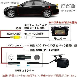  パナソニック バックカメラ リアカメラ pana ストラーダ カロッツェリア パイオニア avic 楽ナビ 後方 セット 車載 モニター 後付け 汎用の画像5