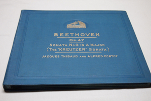チェコH.M.V12インチSP盤4枚組アルバム　ティボー(vn) コルトー(pf) ベートーヴェン「ヴァイオリンソナタ第9番”クロイッル”OP.47」