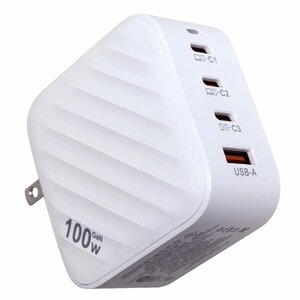 【ホワイト】ITO-PD100W 充電器 急速充電 急速充電器 GaN 窒化ガリウム USB QC PD 100W 5A 4ポート ACアダプター PSE 1年保証 L1645