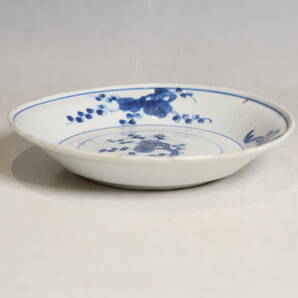 中国美術 青花歳寒三友紋盤 南京古染付皿（J458）の画像2