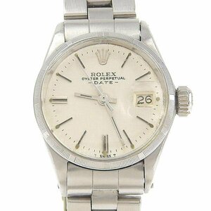 1円 訳あり ジャンク ロレックス ROLEX 6519 29番台 自動巻き オイスターパーペチュアルデイト シルバー文字盤 SS×SS レディース 腕時計