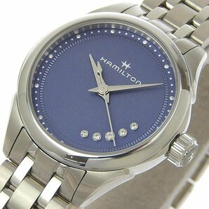 1円 稼働 ハミルトン HAMILTON H321110 クオーツ 5Pダイヤ ブルー文字盤 SS×SS レディース 腕時計の画像3