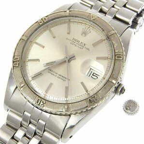 1円 稼働 ジャンク ロレックス ROLEX 1625 不鮮明 自動巻き デイトジャスト サンダーバード シルバー文字盤 SS/WG×SS/WG メンズ 腕時計の画像3