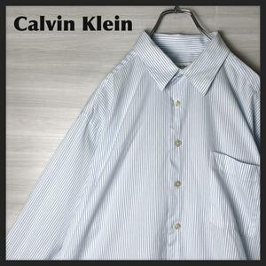  Calvin Klein stripe long sleeve shirt men's old clothes L shirt 