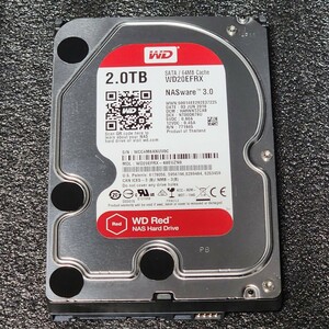 【送料無料】WesternDigtal WD Red WD20EFRX-68EUZN0 2TB 3.5インチ内蔵HDD 2016年製 フォーマット済み 注意判定 PCパーツ 動作確認済