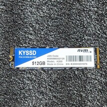 KYSSD K200 512GB NVMe SSD フォーマット済み PCパーツ M.2 2280 動作確認済み 480GB 500GB_画像1