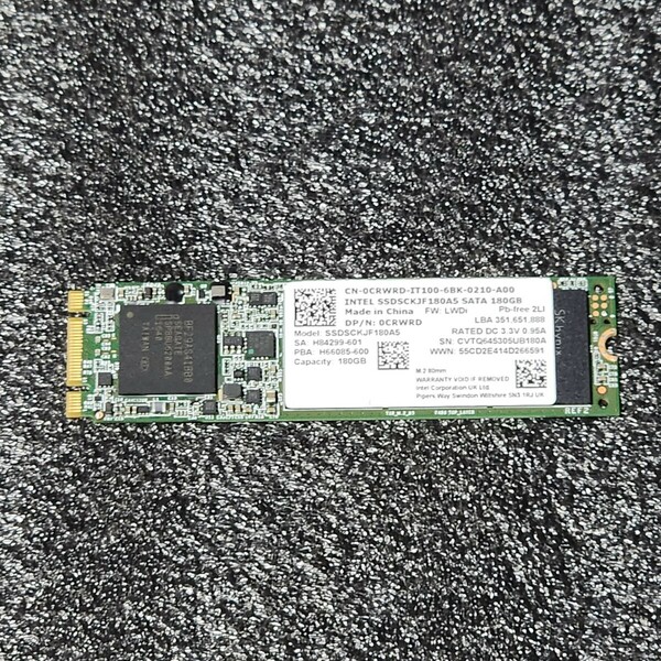 INTEL Pro 2500 SERIES SSDSCKJF180A5 180GB SATA SSD フォーマット済み PCパーツ M.2 2280 動作確認済み