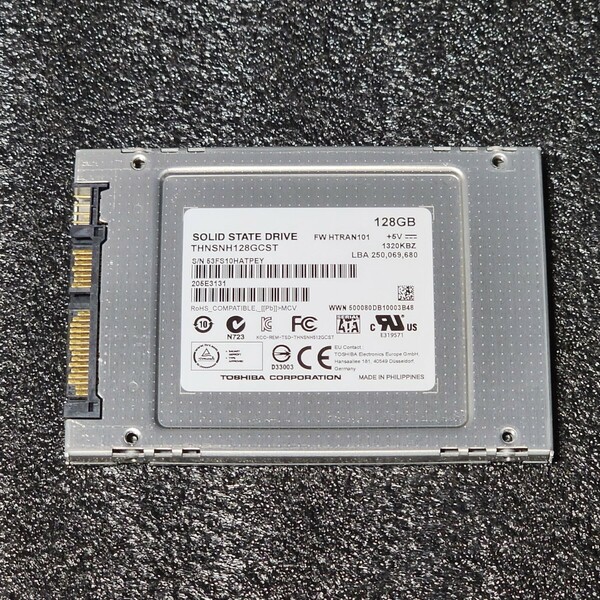 TOSHIBA THNSNJ128GCSU 128GB SATA SSD 正常品 2.5インチ内蔵SSD フォーマット済 PCパーツ 動作確認済 120GB