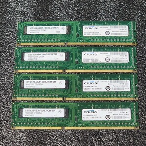 CRUCIAL DDR3-1600MHz 16GB (4GB×4枚キット) CT51264BA160BJ.C8FER 動作確認済み デスクトップ用 PCメモリ の画像1