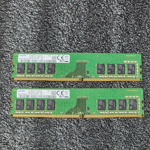 SAMSUNG DDR4-2400MHz 16GB (8GB×2枚キット) M378A1K43CB2-CRC 動作確認済み デスクトップ用 PCメモリ (2)