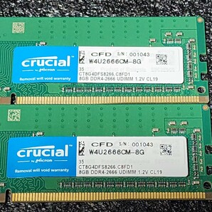 CRUCIAL DDR4-2666MHz 16GB (8GB×2枚キット) CT8G4DFS8266.C8FD1 動作確認済み デスクトップ用 PCメモリ (2)の画像2