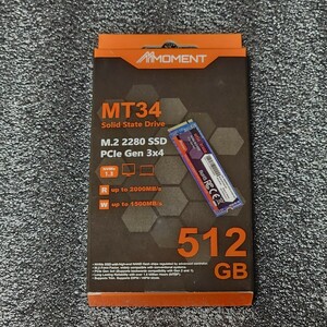 MMOMENT MT34(MT34512G) 512GB NVMe SSD フォーマット済み PCパーツ M.2 2280 動作確認済み 480GB 500GB