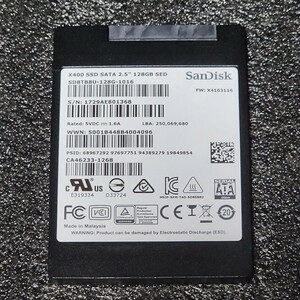 SanDisk X400(SD8TB8U-128G-1016) 128GB SATA SSD 正常品 2.5インチ内蔵SSD フォーマット済 PCパーツ 動作確認済 120GB