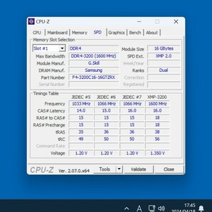 G.SKILL TRIDENTZ RGB DDR4-3200MHz 32GB (16GB×2枚キット) F4-3200C16D-32GTZRX 動作確認済み デスクトップ用 PCメモリ (2)の画像4