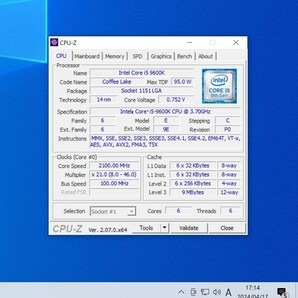 CPU Intel Core i5 9600K 3.7GHz 6コア6スレッド CoffeeLake PCパーツ インテル 動作確認済みの画像3