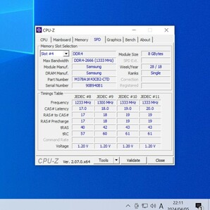 SAMSUNG DDR4-2666MHz 16GB (8GB×2枚キット) M378A1K43CB2-CTD 動作確認済み デスクトップ用 PCメモリ (1)の画像5