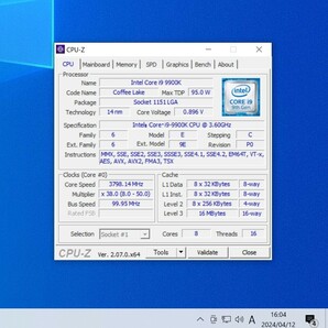 CPU Intel Core i9 9900K 3.6GHz 8コア16スレッド CoffeeLake PCパーツ インテル 動作確認済みの画像3