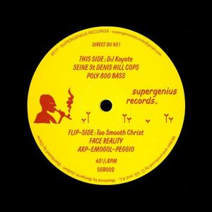 試聴 DJ Koyote / Too Smooth Christ - Split 1 [12inch] Supergenius Records FRA 2017 House